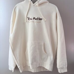 Happiness Project "You Matter" Cream Graphic Hoodie XL